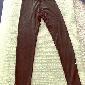 Nike Dri-fit fleece lined running tights snake